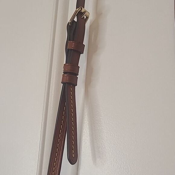 Dooney & Bourke Nylon Double Zip Coral Orange Crossbody Bag Leather Details - Picture 4 of 16